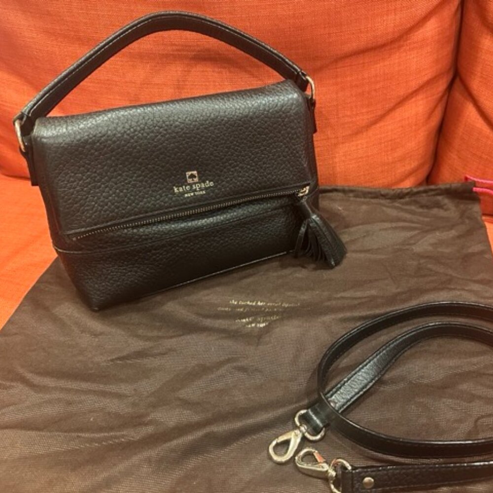 Kate Spade Black Southport Avenue Mini Maria Crossbody Bag with Tassell